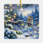 Weihnachtsschale in einem zauberhaften Winterwald Keramikornament (Vorderseite)