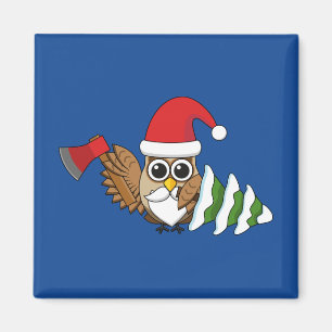 Weihnachtsschale mit Ax und Schneebaum Magnet