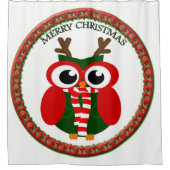 Weihnachtsschale mit einem rot-weißen Schal Duschvorhang (Vorderseite)
