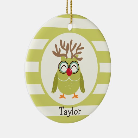 Weihnachtsschale mit hellgrünen Retrostreifen Keramikornament (Rechts)