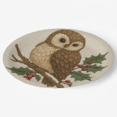 Weihnachtsschale mit Holly Rustic Pappteller (Schrägansicht)