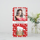 Weihnachtsschale mit Weihnachtsmannmütze Feiertagskarte (Stehend Vorderseite)