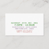 Weihnachtsschale und Elfenschüssel, WeihnachtsTick Begleitkarte (Rückseite)