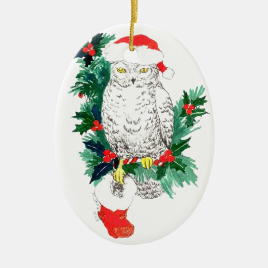 Weihnachtsschale und Strumpf Keramik Ornament (Vorne)