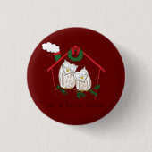 Weihnachtsschale Zuhause Niedlich Button (Vorderseite)