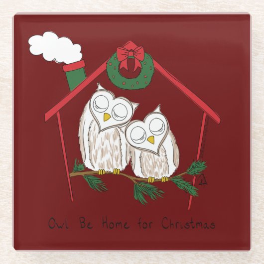 Weihnachtsschale Zuhause Niedlich Glasuntersetzer (Vorderseite)