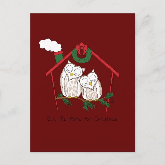 Weihnachtsschale Zuhause Niedlich Postkarte (Vorderseite)