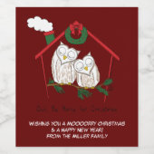 Weihnachtsschale Zuhause Niedlich Weinetikett (Einzelnes Label)