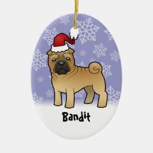 Weihnachtsschar Pei (Ihren Haustiernamen hinzufüg Keramikornament