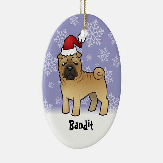 Weihnachtsschar Pei (Ihren Haustiernamen hinzufüge Keramikornament (Rechts)