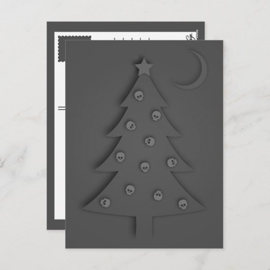 Weihnachtsschatten-Baum Feiertagspostkarte (Vorne/Hinten)