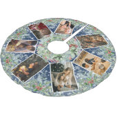 Weihnachtsschatz Familienfoto Collage Polyester Weihnachtsbaumdecke (Schrägansicht)