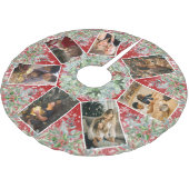 Weihnachtsschatz Familienfoto Collage Polyester Weihnachtsbaumdecke (Schrägansicht)