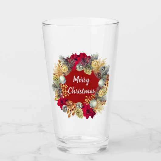 Weihnachtsschaum-Tumbler Glas (Vorderseite)