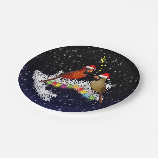 Weihnachtsscheibe für Kardinal Pappteller (Schrägansicht)