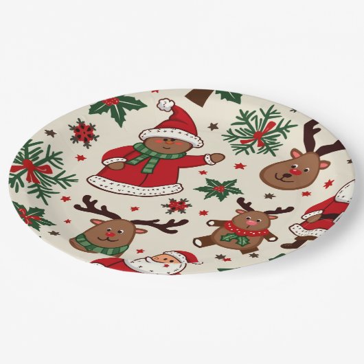 Weihnachtsscheibe Pappteller (Schrägansicht)