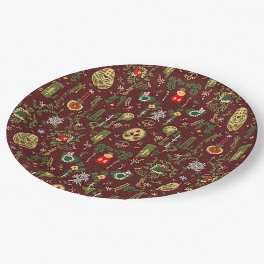 Weihnachtsscheibe Pappteller (Schrägansicht)