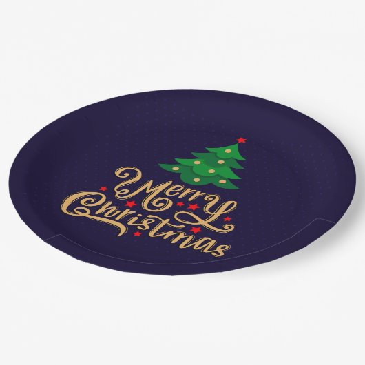 Weihnachtsscheibe Pappteller (Schrägansicht)