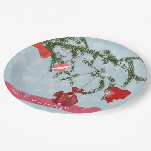 Weihnachtsscheibe Pappteller (Schrägansicht)