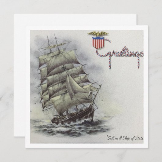 Weihnachtsschiff Feiertagskarte (Vorne/Hinten)