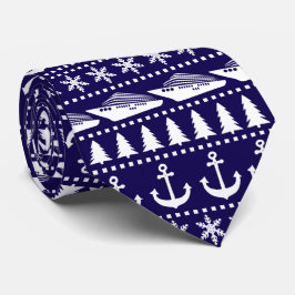 Weihnachtsschiff Gemustert Blue Krawatte
