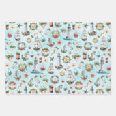 Weihnachtsschiff Leuchttürme Ozean Geschenkpapier Set (Vorderseite 2)