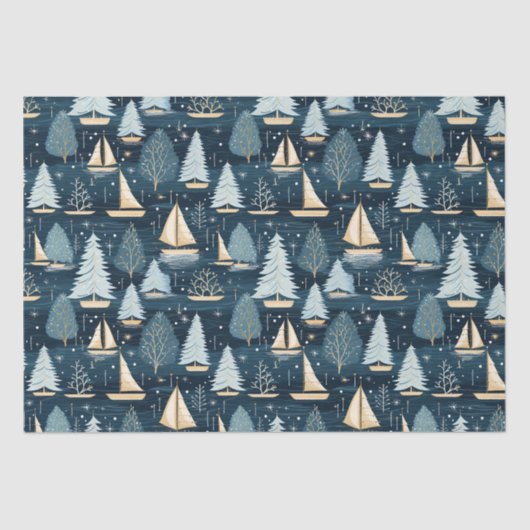 Weihnachtsschiff-Tissue Paper Seidenpapier (Vorderseite)