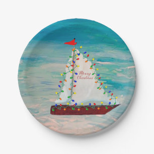 Weihnachtsschiffe Hafenparade Nautical Pappteller