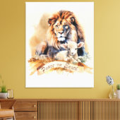 Weihnachtsschild für Löwen und Lamm Leinwanddruck (Insitu (Wohnzimmer))