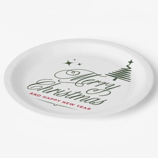 Weihnachtsschild Pappteller (Schrägansicht)