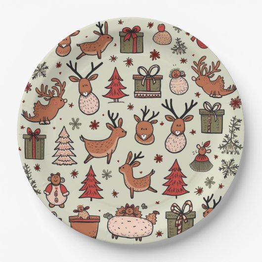 Weihnachtsschild Pappteller (Vorderseite)