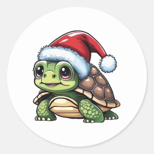 Weihnachtsschild Runder Aufkleber (Vorderseite)