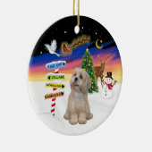 Weihnachtsschilder - Lhasa Apso (R2) Keramikornament (Rechts)