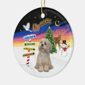 Weihnachtsschilder - Lhasa Apso (R2) Keramikornament (Links)