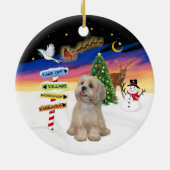 Weihnachtsschilder - Lhasa Apso (R2) Keramikornament (Hinten)