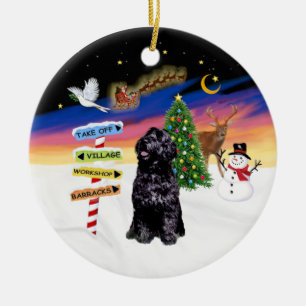 Weihnachtsschilder - Portugiesischer Wasserhund (S Keramik Ornament