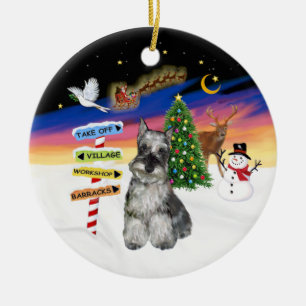 Weihnachtsschilder - Schnauzer #4 Keramikornament