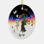 Weihnachtsschilder - Schokolade Standardpfoten Keramik Ornament (Rechts)