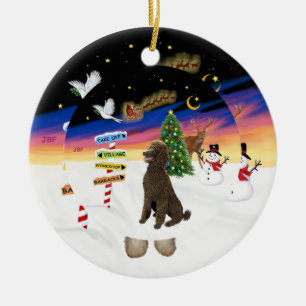 Weihnachtsschilder - Schokolade Standardpfoten Keramik Ornament