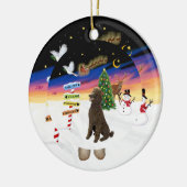 Weihnachtsschilder - Schokolade Standardpfoten Keramik Ornament (Links)