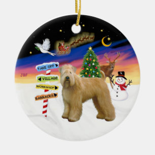 Weihnachtsschilder - Wheaten (Stand) Keramik Ornament