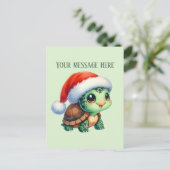 Weihnachtsschildkröte hinzufügen feiertagspostkarte (Stehend Vorderseite)