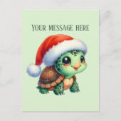 Weihnachtsschildkröte hinzufügen feiertagspostkarte (Vorderseite)