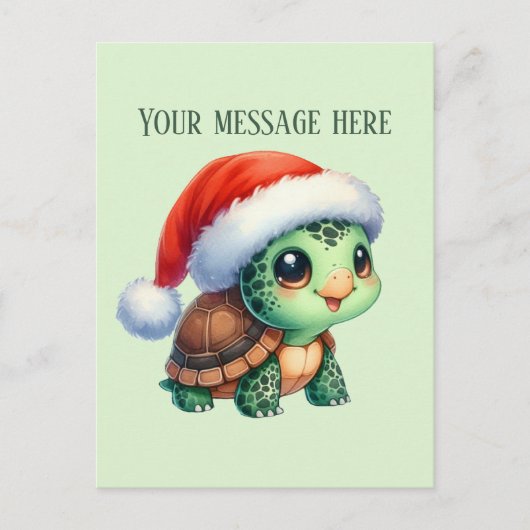 Weihnachtsschildkröte hinzufügen feiertagspostkarte (Vorderseite)