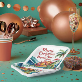 Weihnachtsschildkröte im Paradies Pappteller