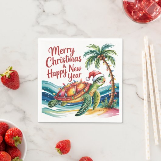 Weihnachtsschildkröte im Paradies Serviette (Beispiel)