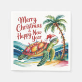 Weihnachtsschildkröte im Paradies Serviette (Vorderseite)