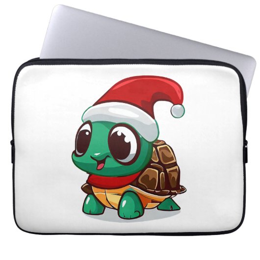 Weihnachtsschildkröte Laptopschutzhülle (Vorderseite)
