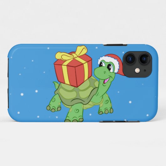 Weihnachtsschildkröte mit dem Geschenk Case-Mate iPhone Hülle (Rückseite (Horizontal))