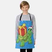 Weihnachtsschildkröte mit dem Geschenk Schürze (Getragen)